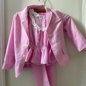 Brand New with tags - E. land pink kids suit blazer, pants & dress shirt.
